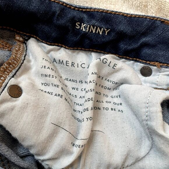 American Eagle Skinny Jeans Denim Next Level Stretch Dark Wash Size 6 - Picture 8 of 9